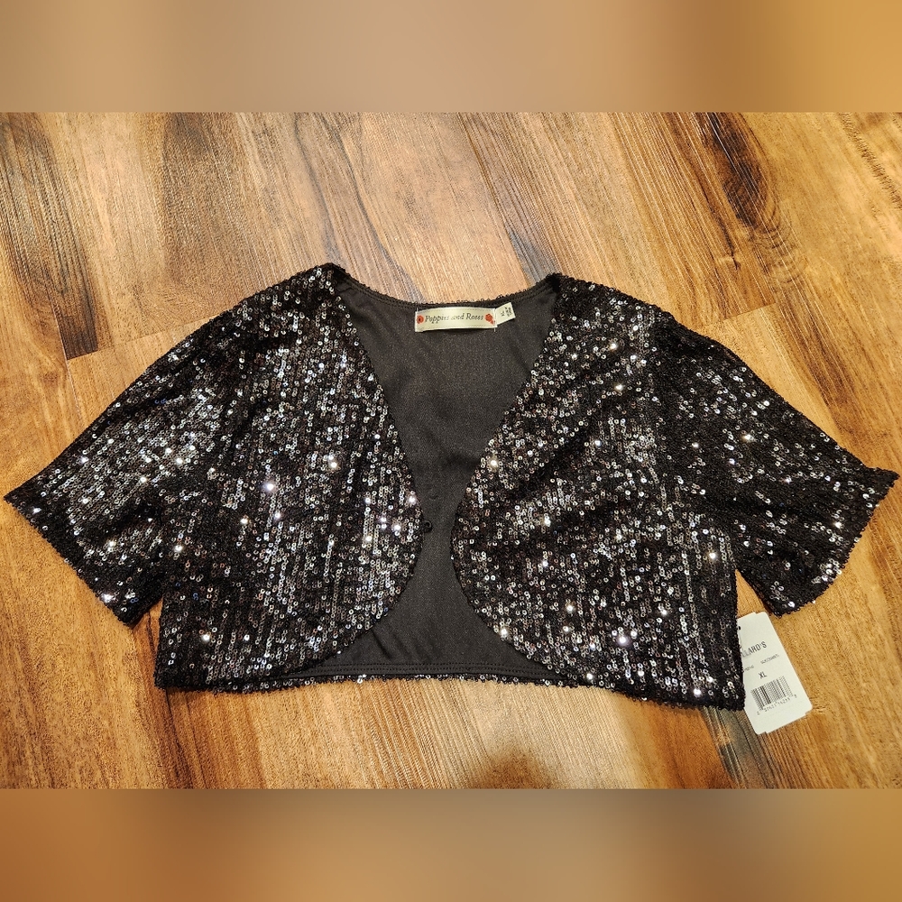 Poppies and Roses sequin bolero jacket